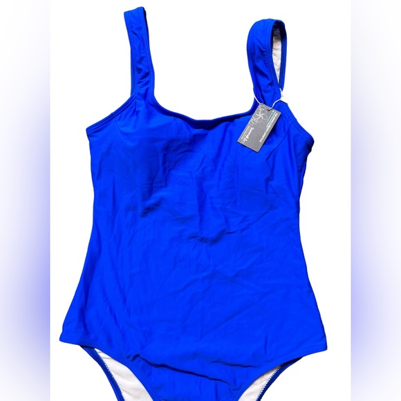 SUMMER MAE royal blue one piece retro Y2K swimsuit U back NWOT - Picture 3 of 10